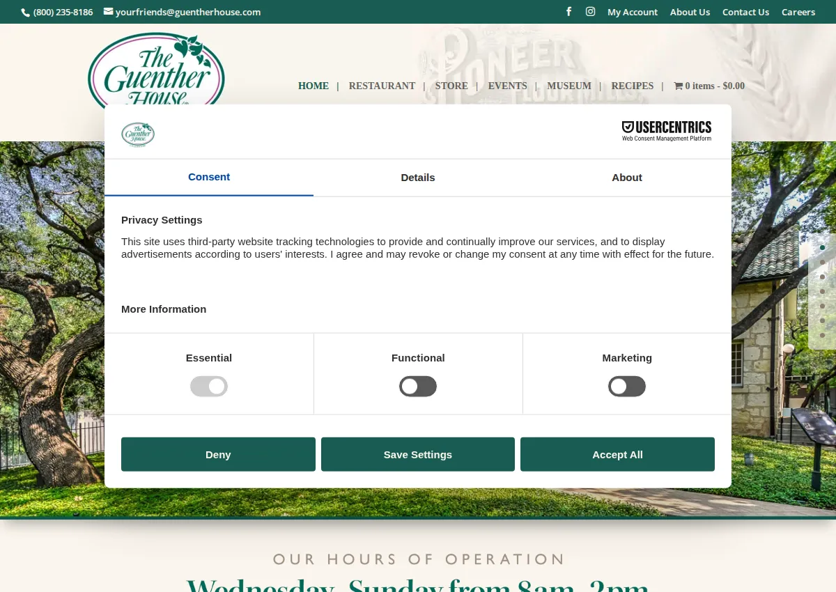 Store homepage