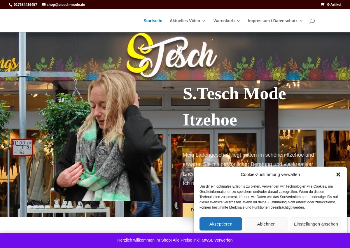 Store homepage