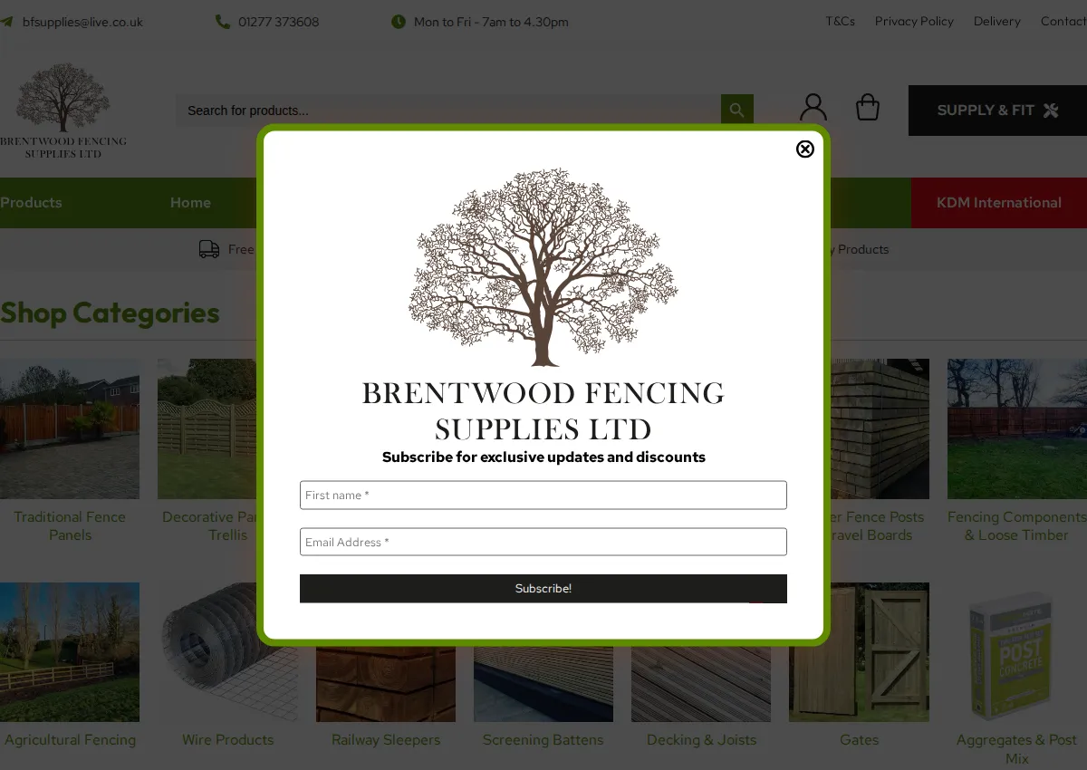 Store homepage