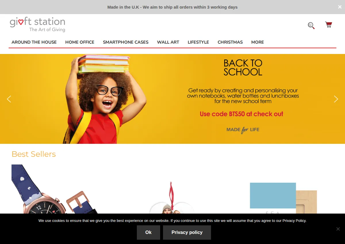 Store homepage