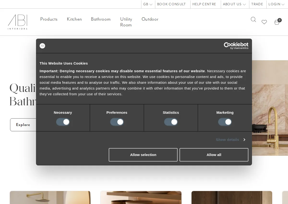 Store homepage