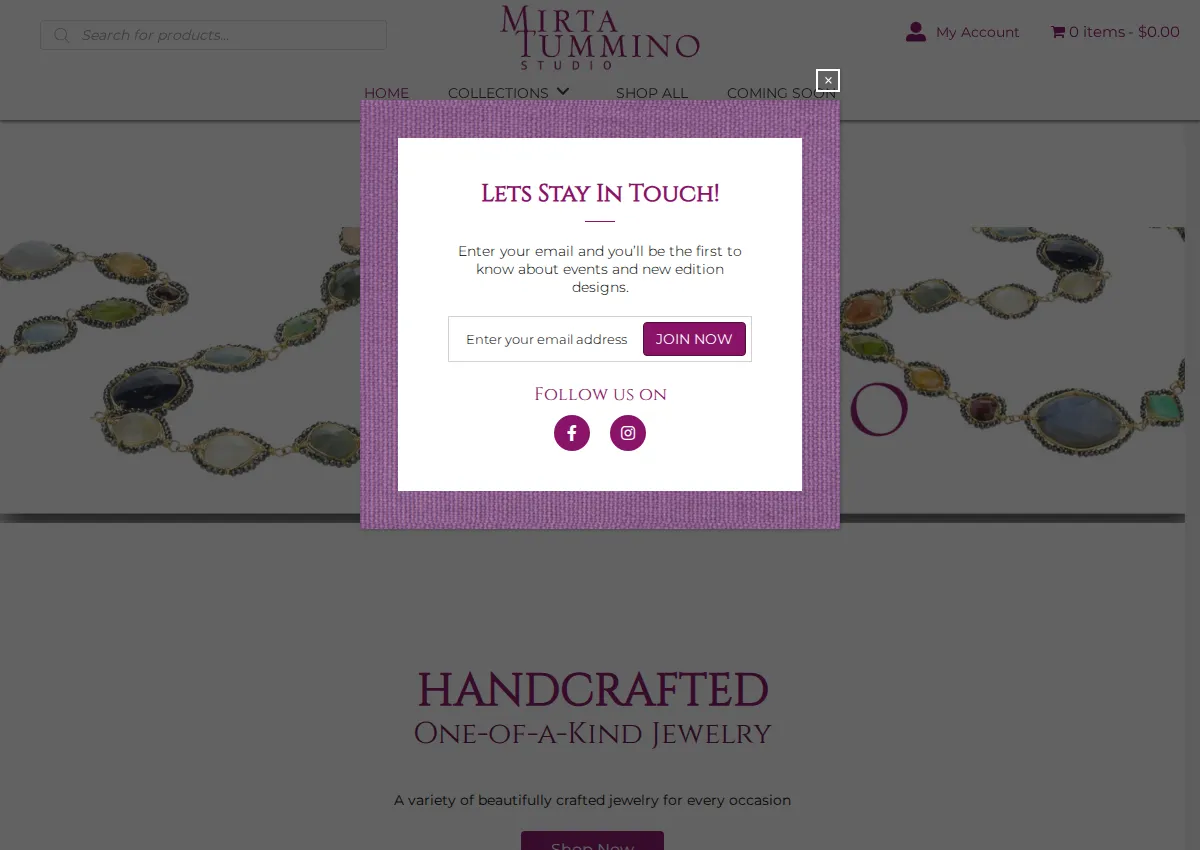 Store homepage
