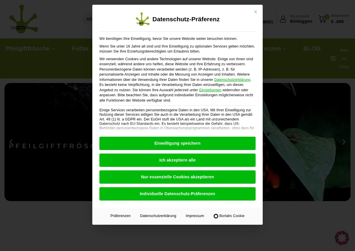 Store homepage