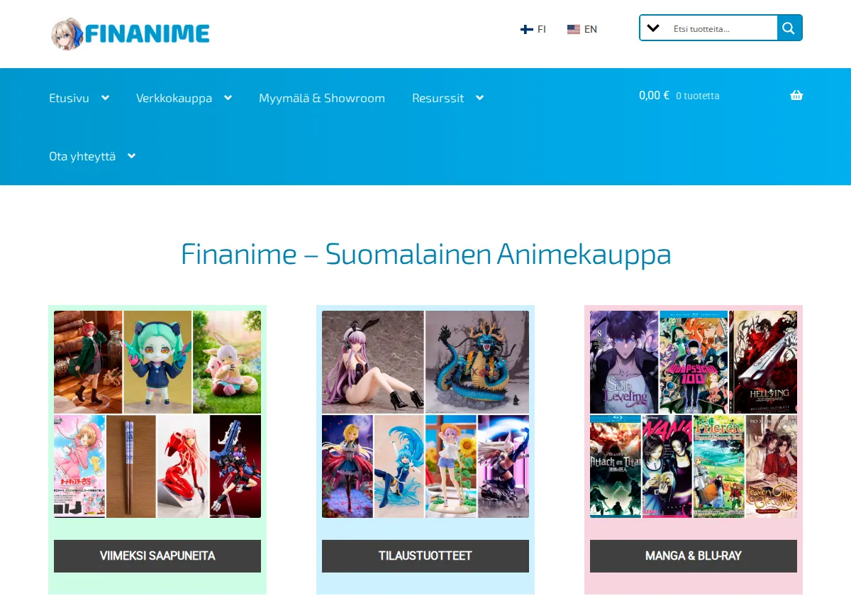 Store homepage