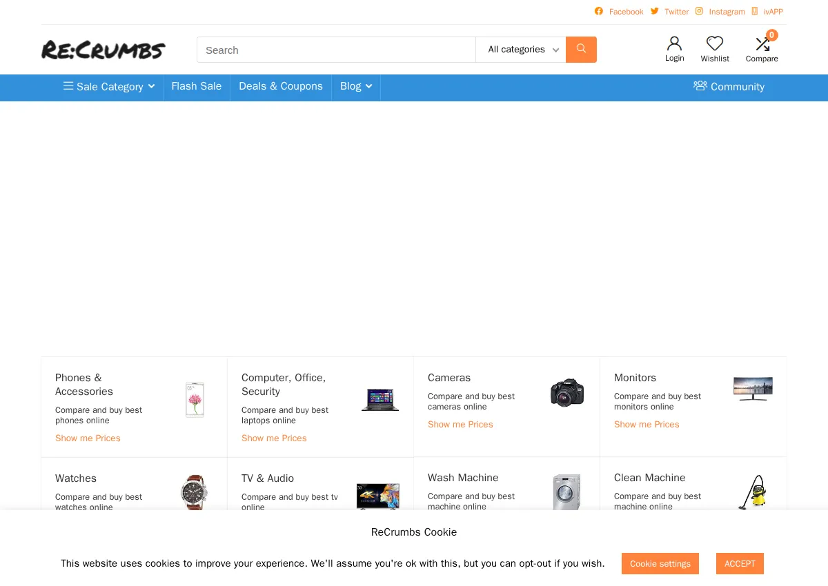 Store homepage