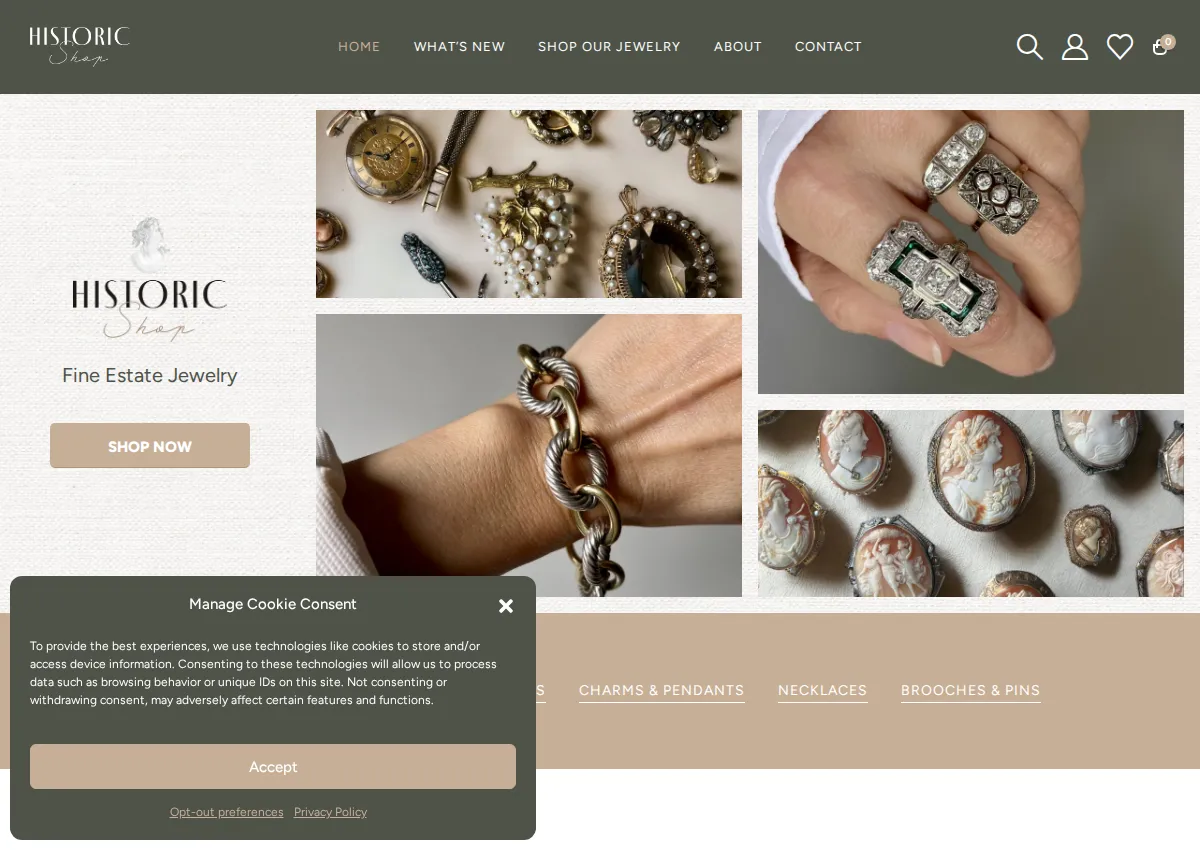Store homepage