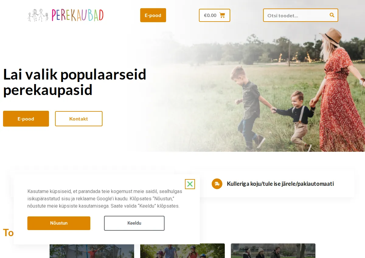 Store homepage