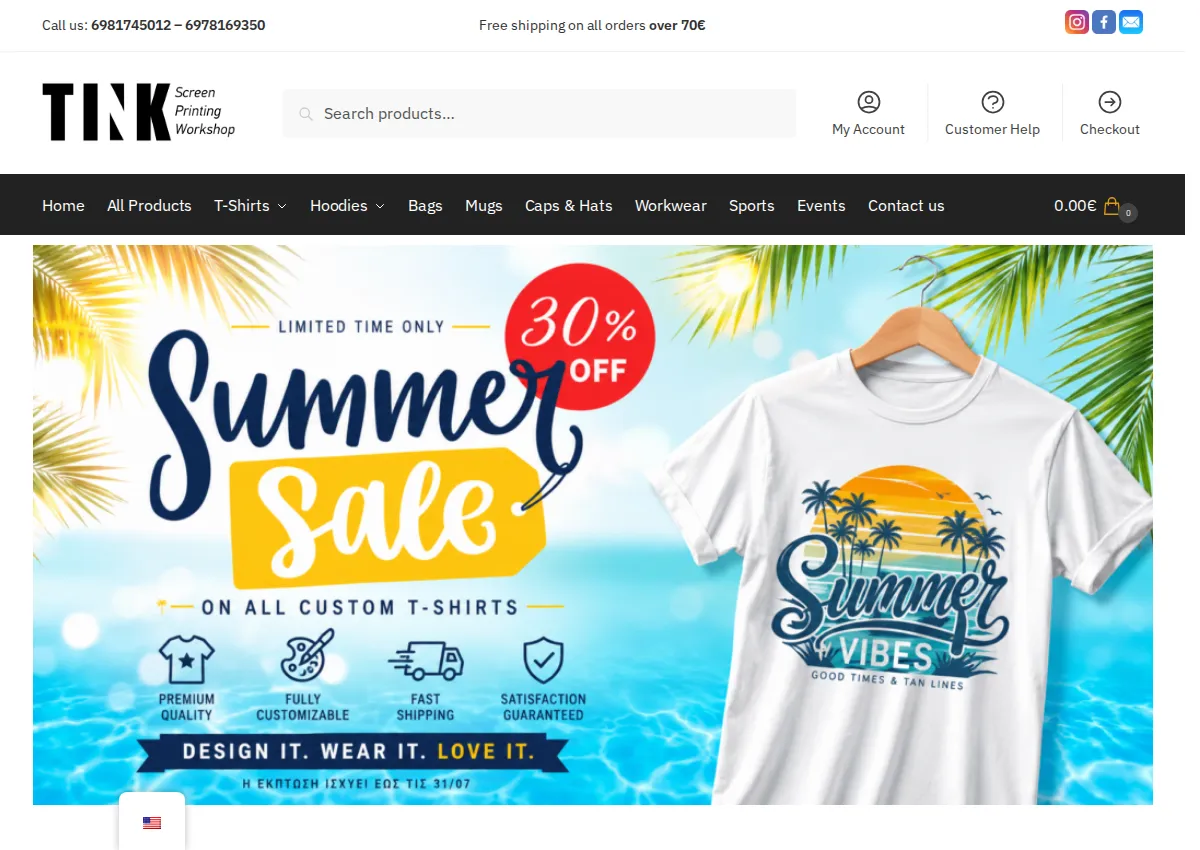 Store homepage
