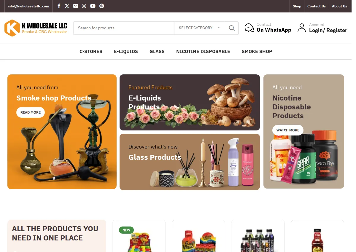 Store homepage