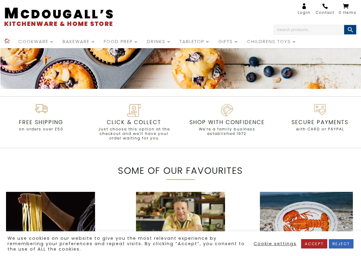 Store homepage