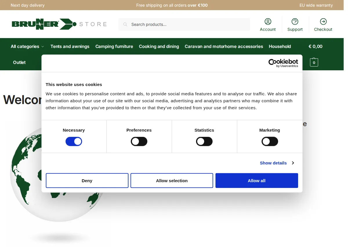 Store homepage