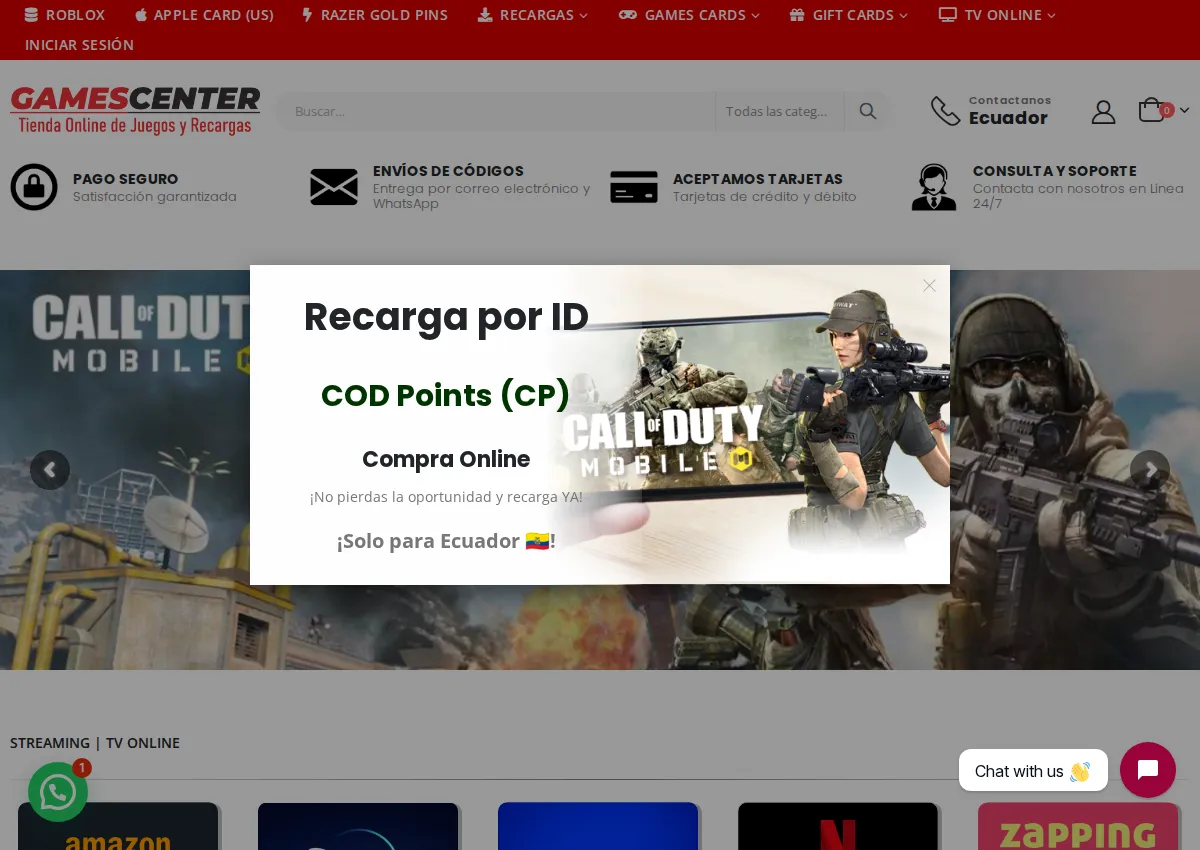 Store homepage