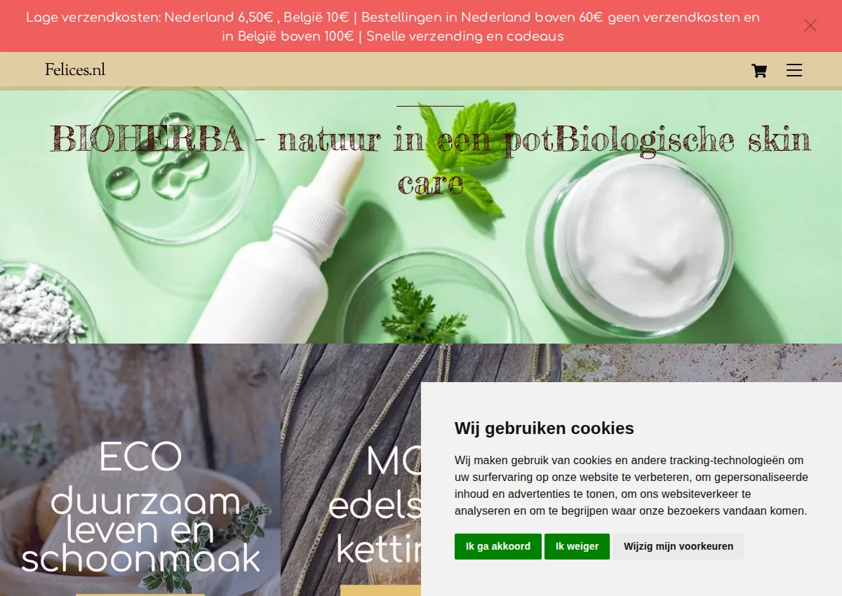 Store homepage