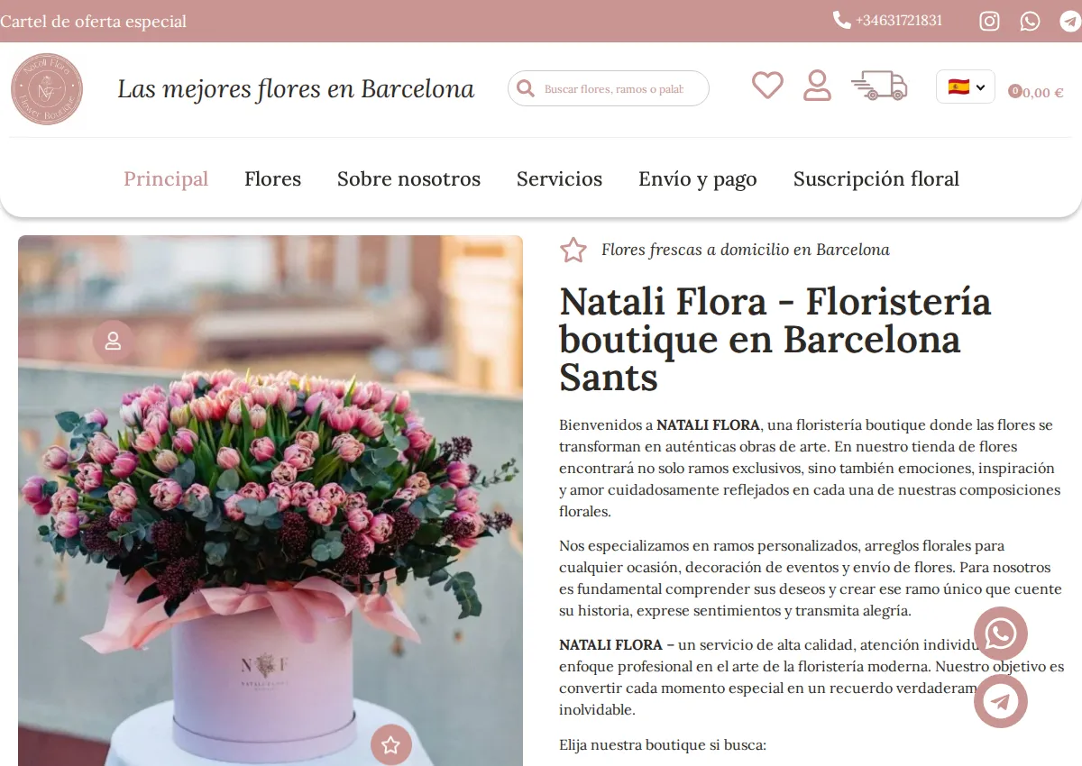 Store homepage