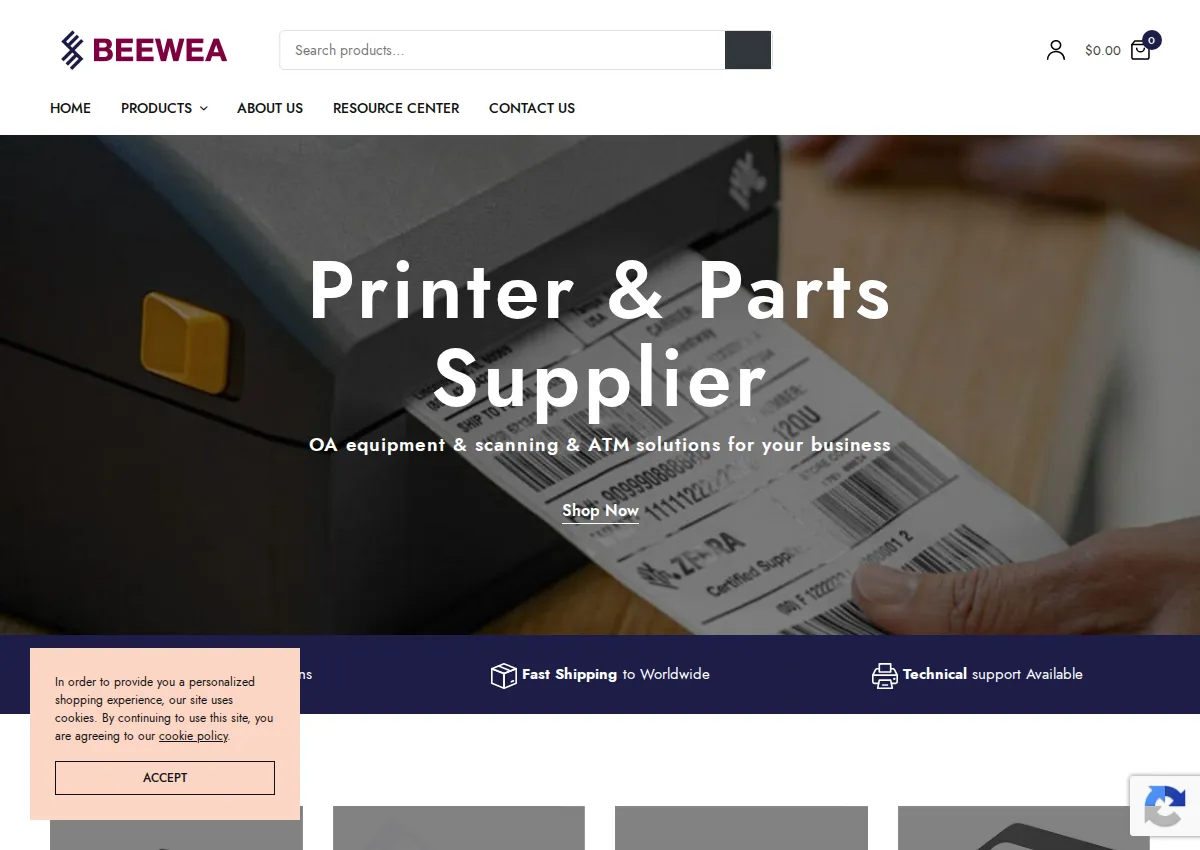 Store homepage