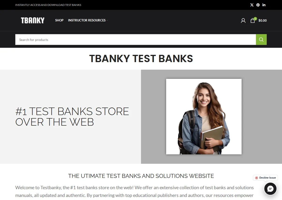 Store homepage