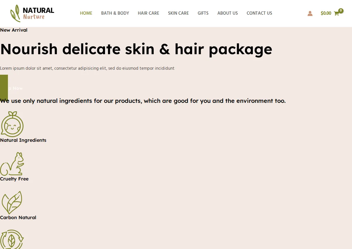Store homepage