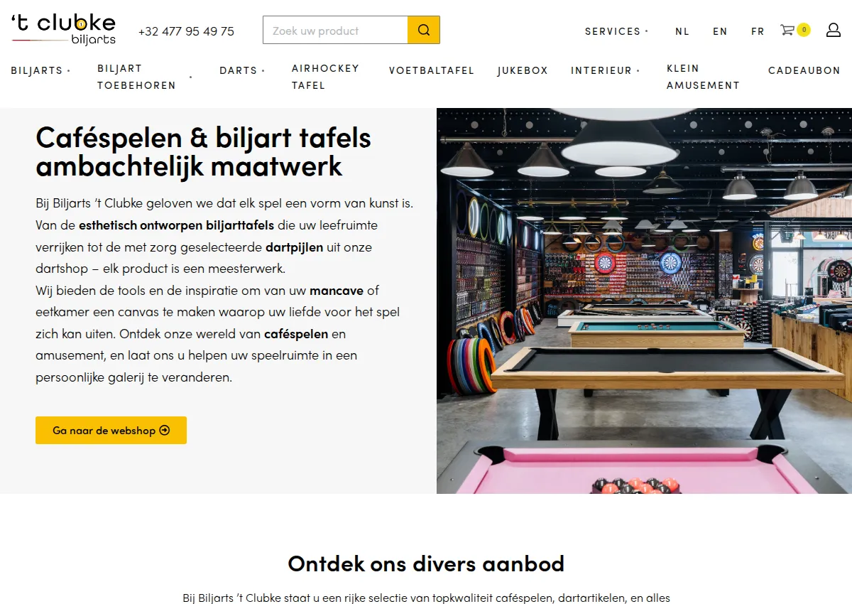Store homepage
