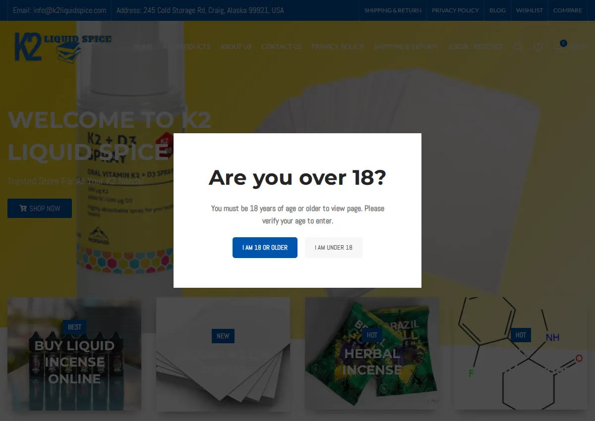 Store homepage