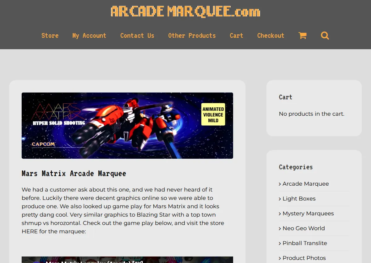 Store homepage