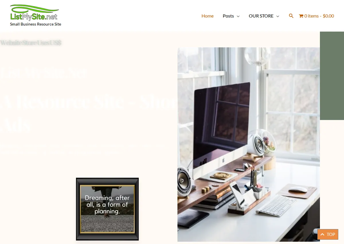 Store homepage