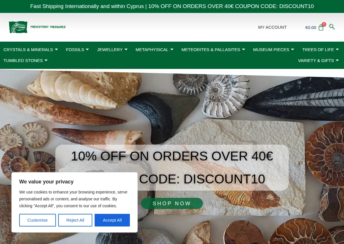 Store homepage