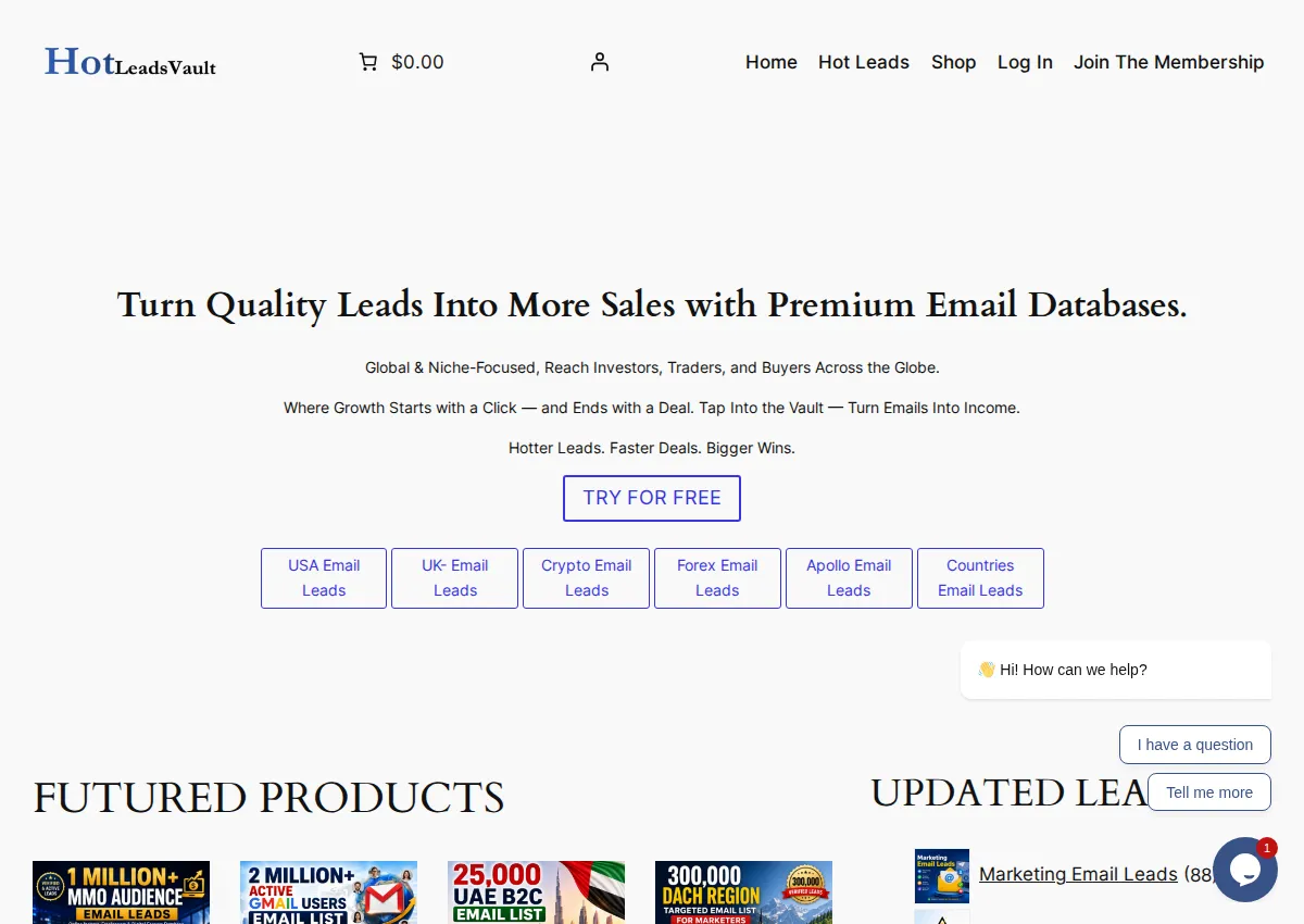 Store homepage