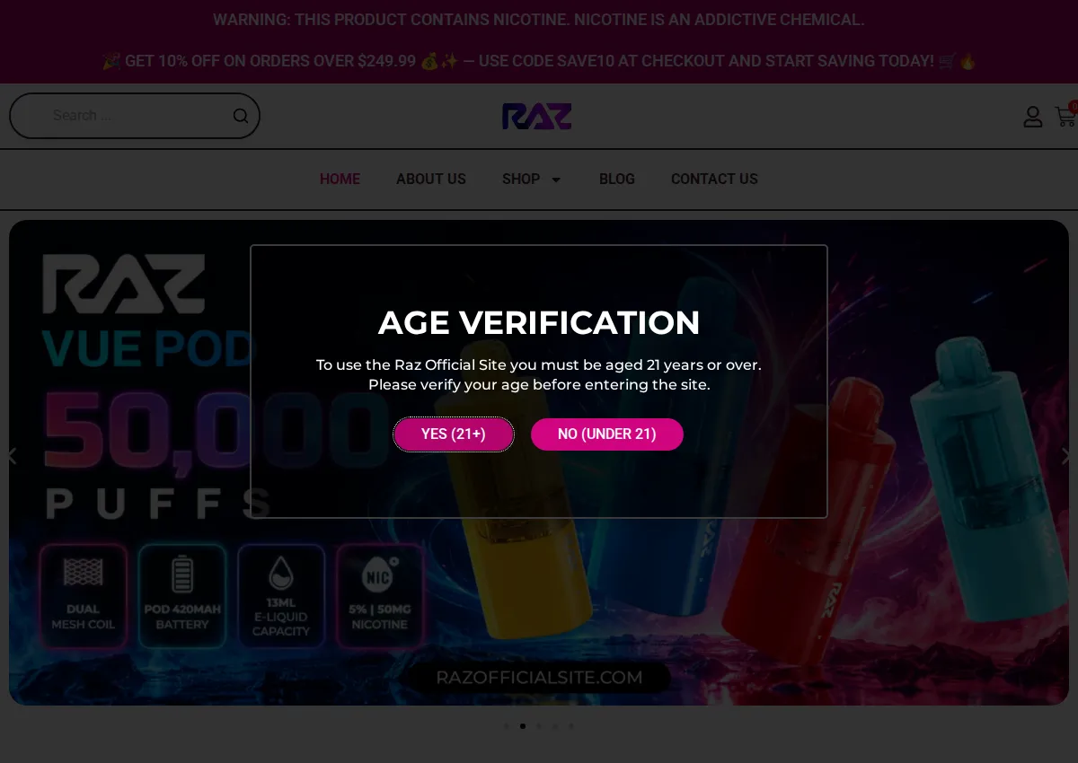 Store homepage