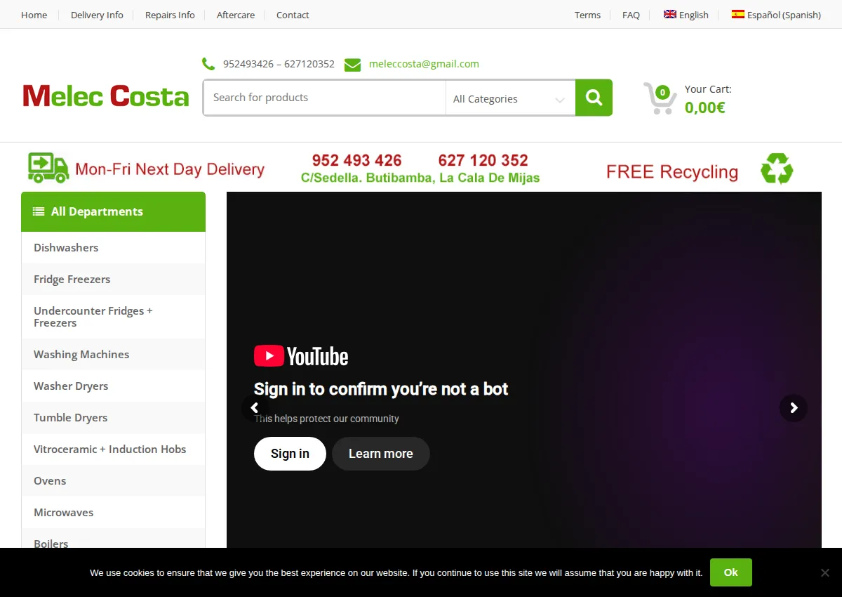 Store homepage
