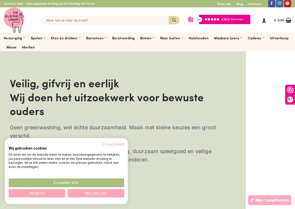 Store homepage