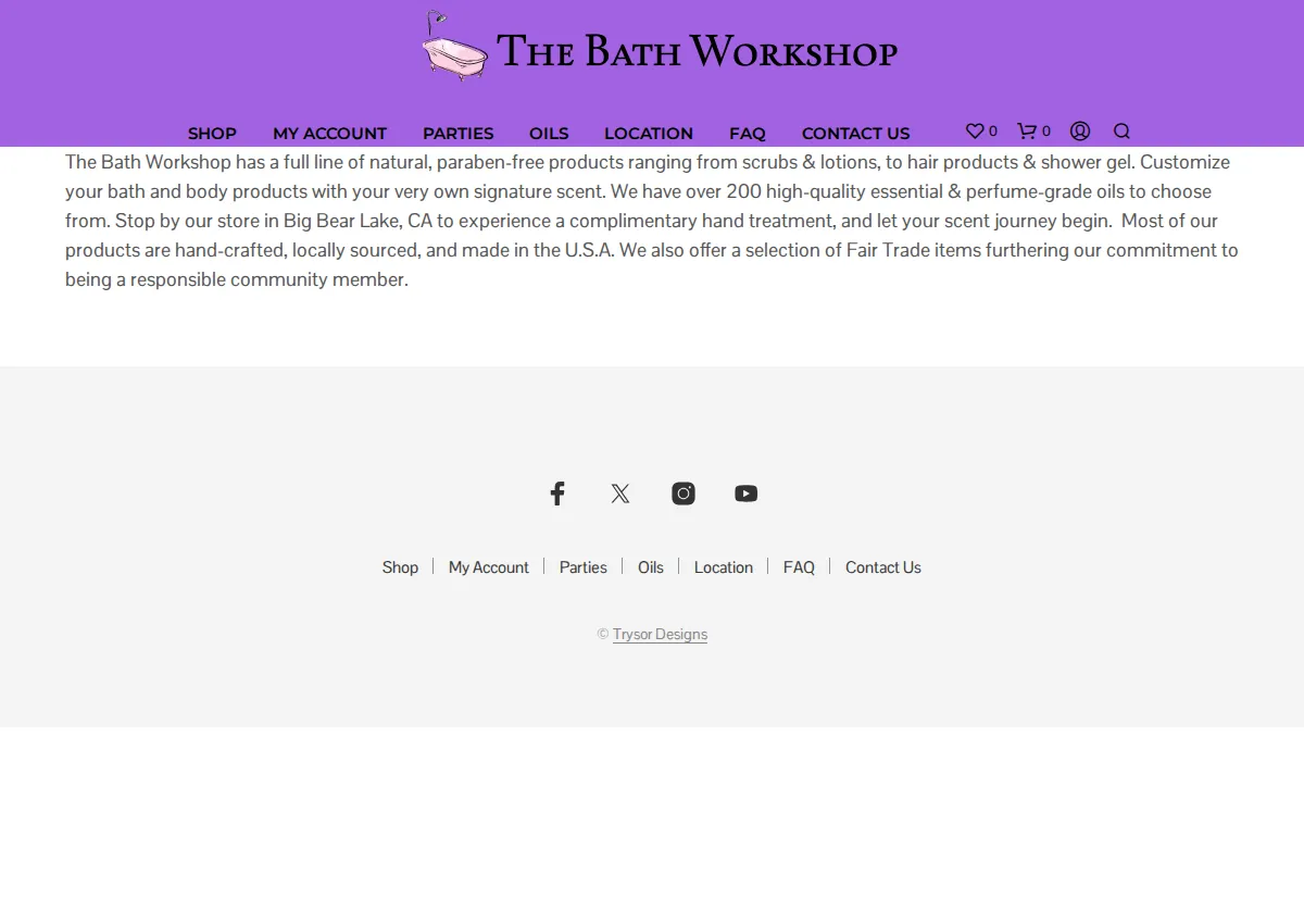 Store homepage