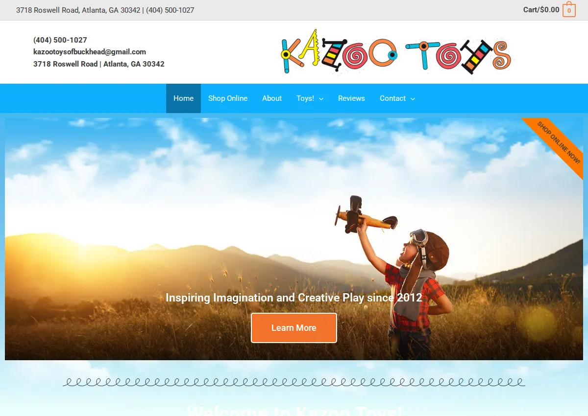 Store homepage