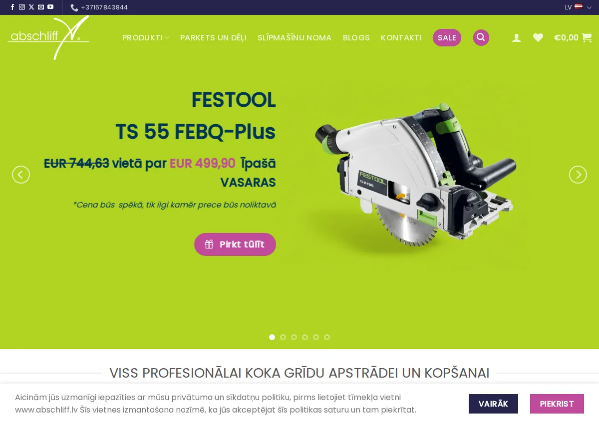 Store homepage