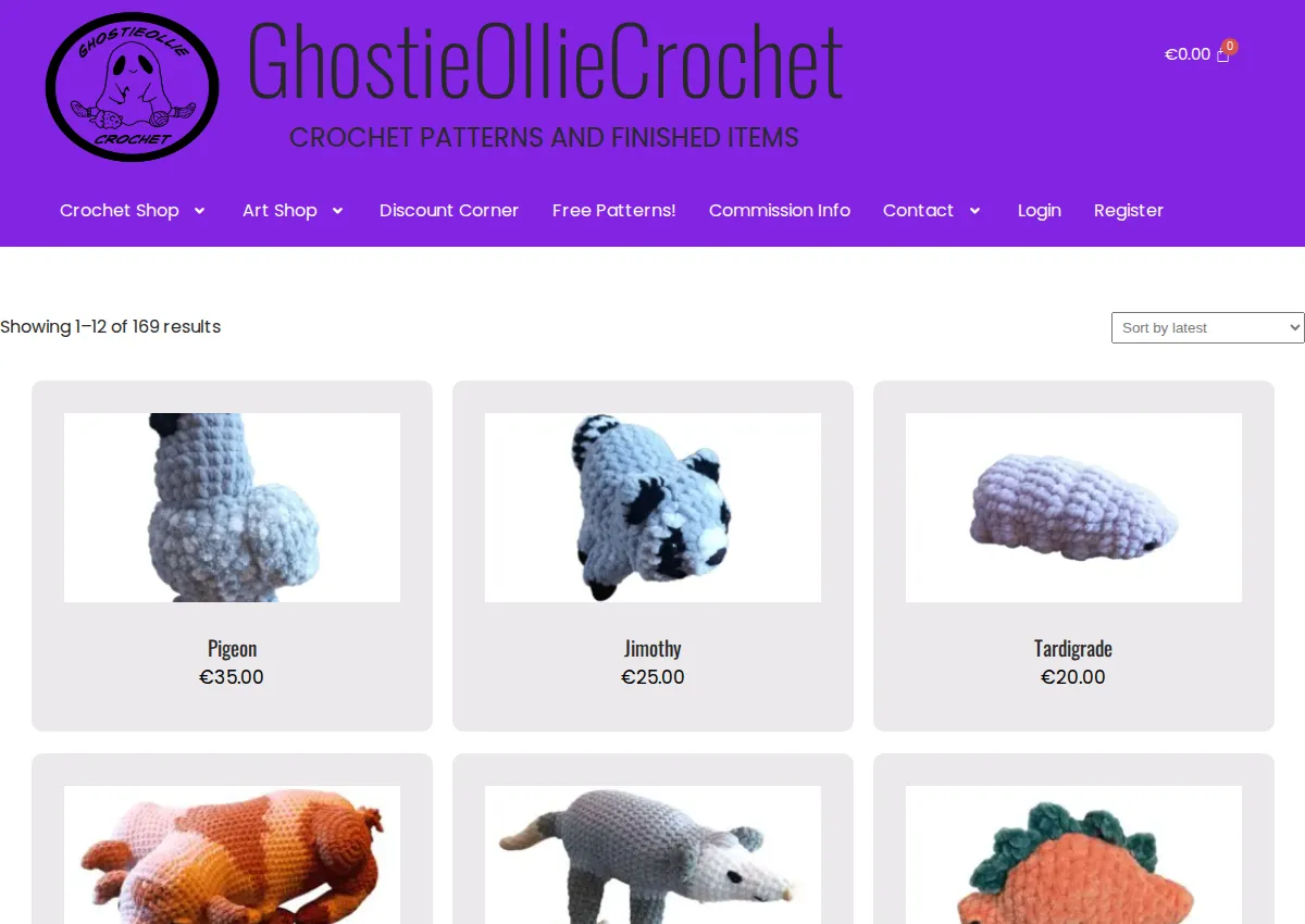 Store homepage