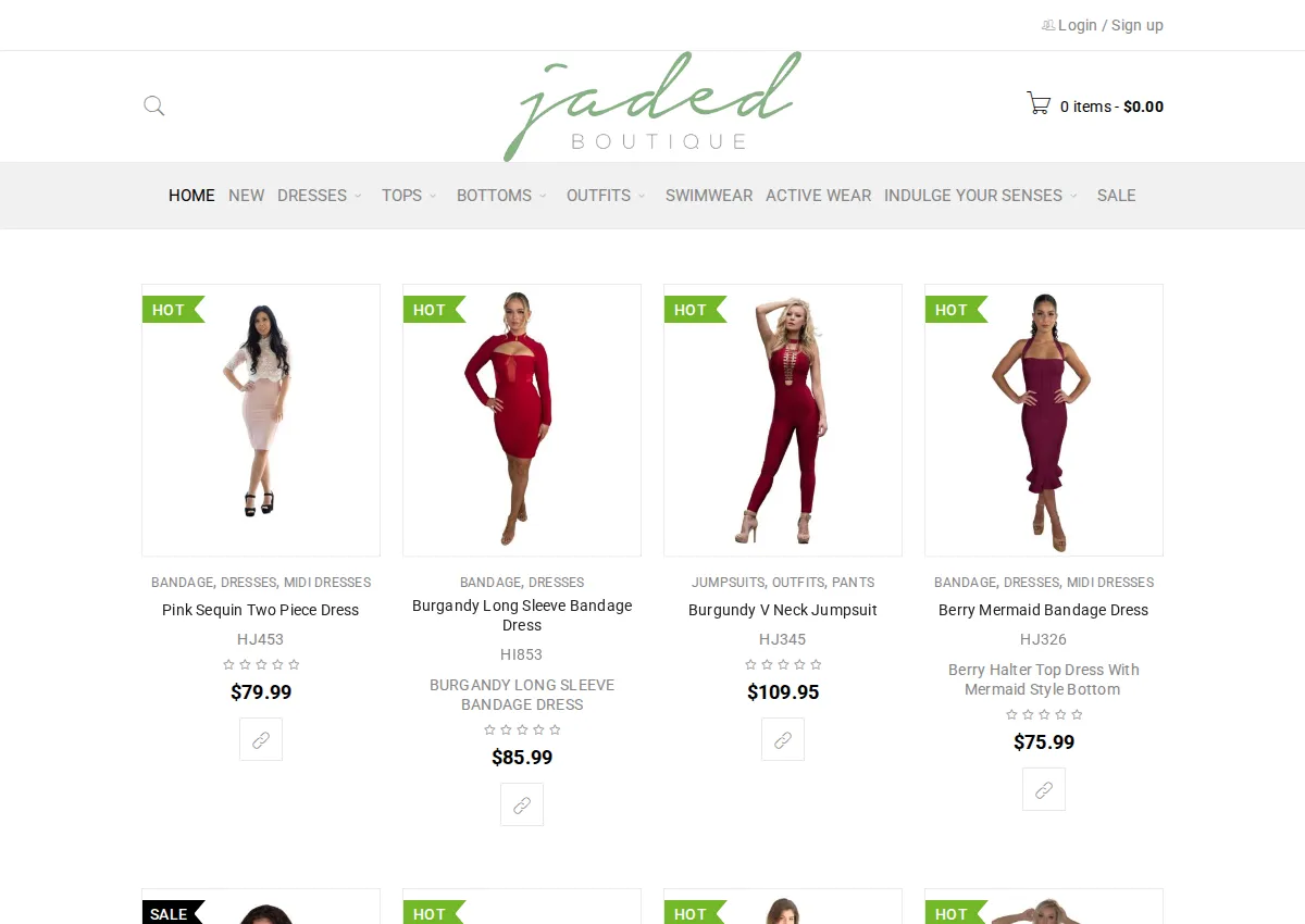 Store homepage