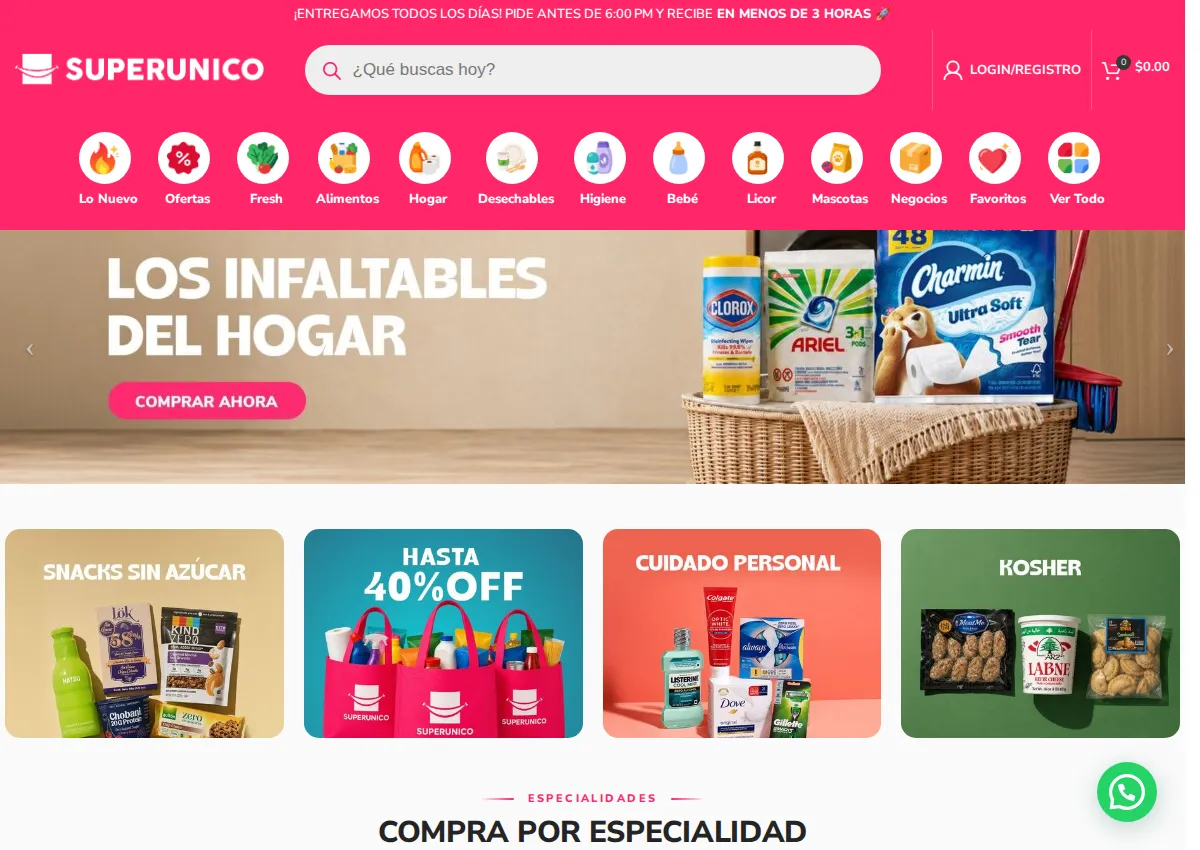 Store homepage