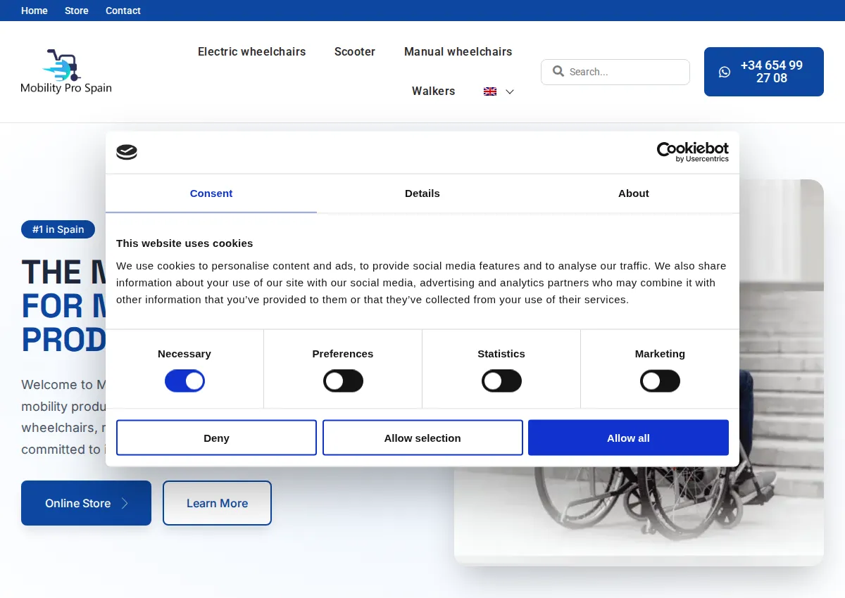 Store homepage