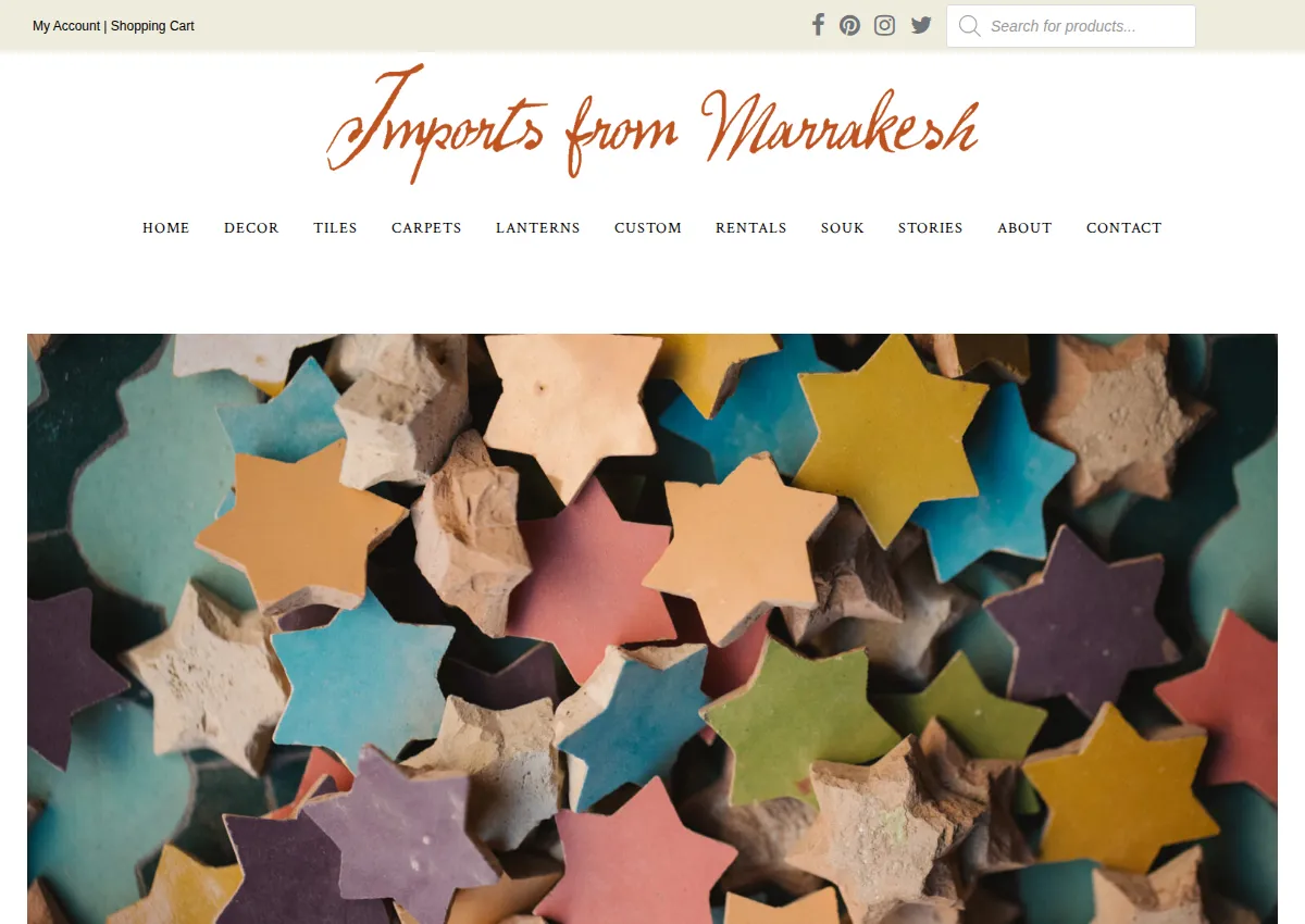 Store homepage