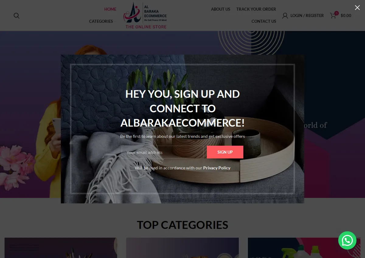 Store homepage