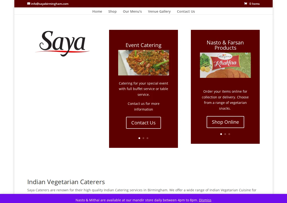 Store homepage