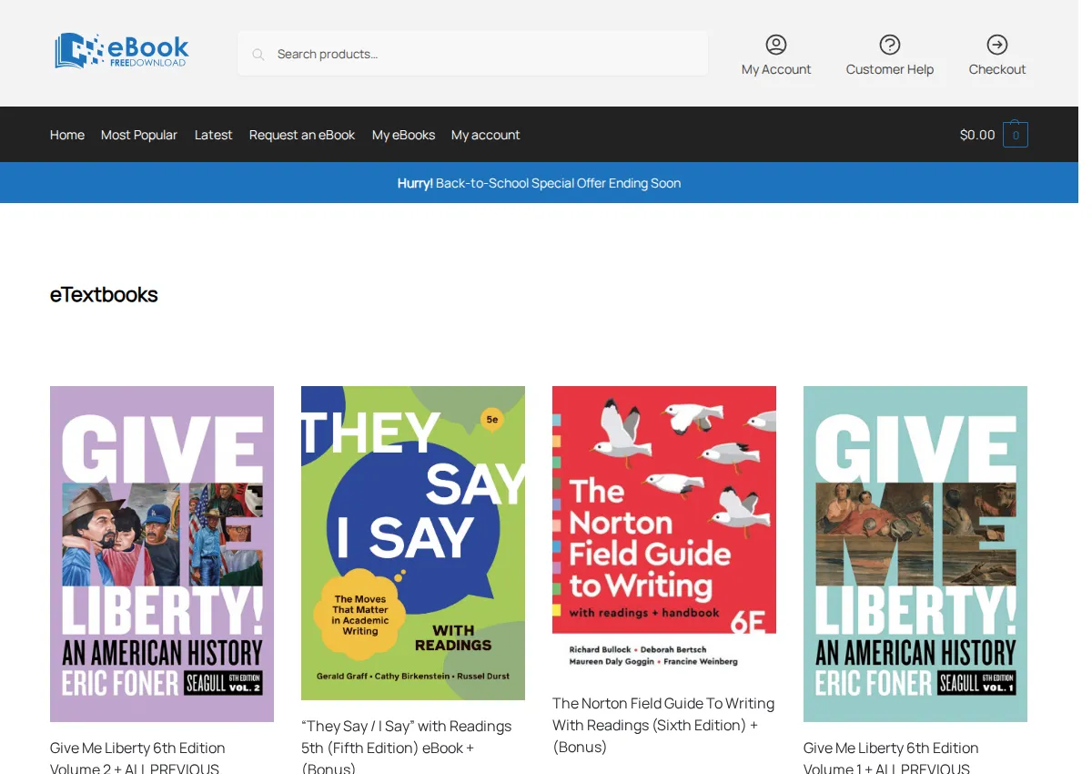 Store homepage