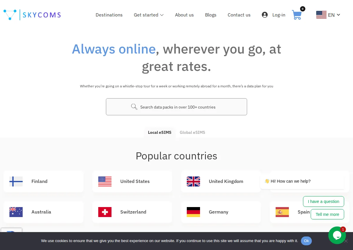 Store homepage