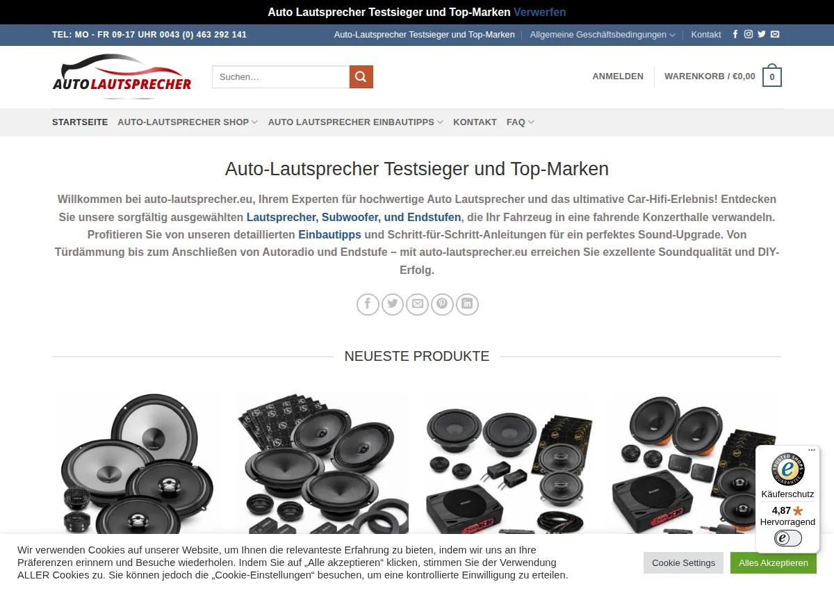 Store homepage