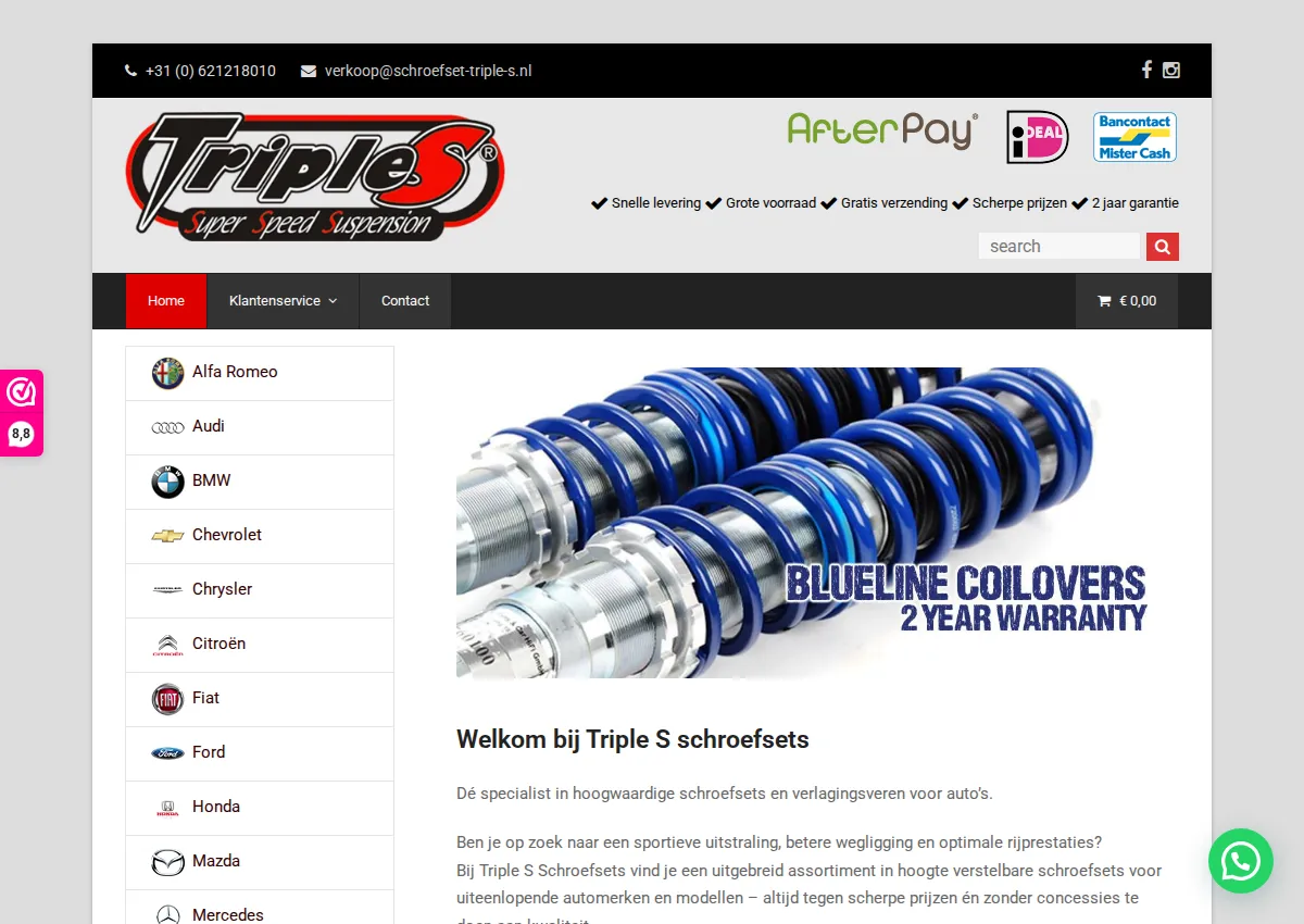 Store homepage