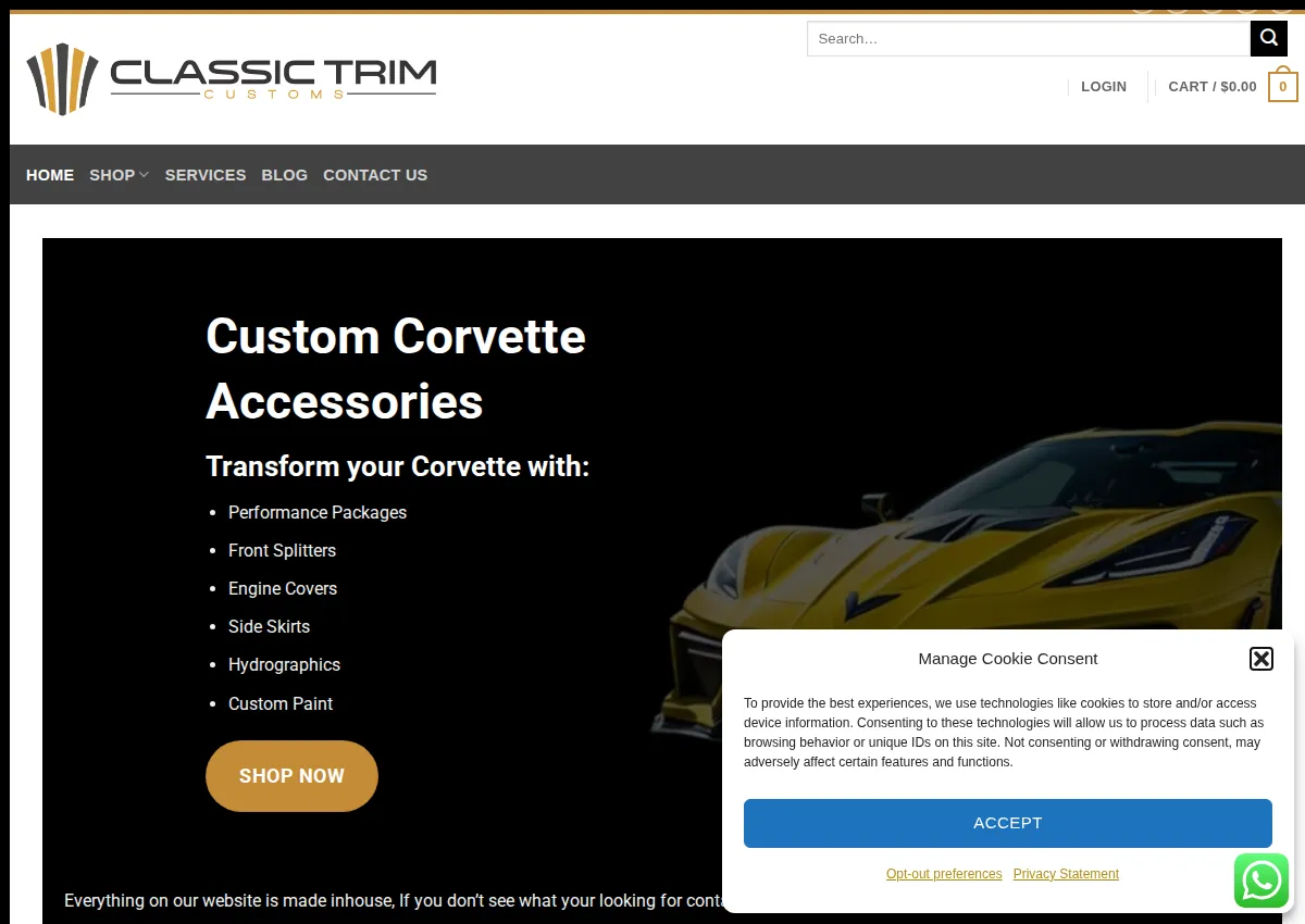 Store homepage