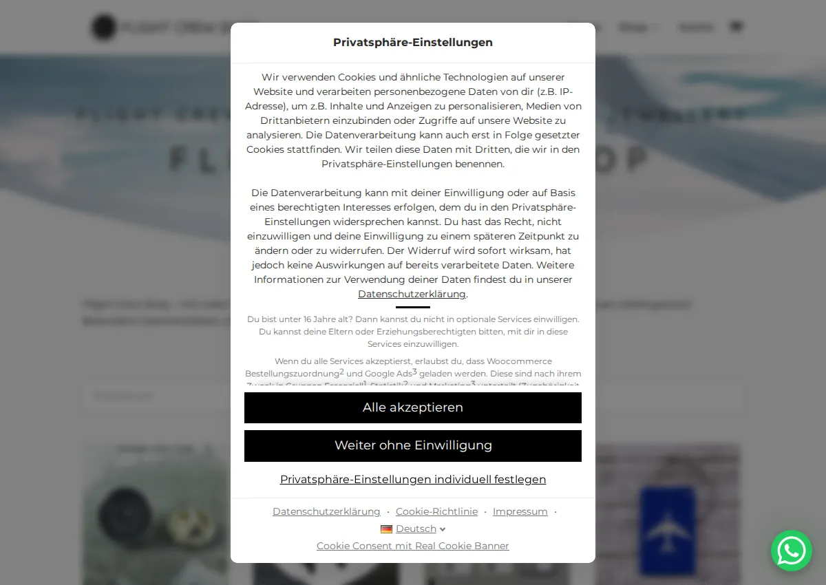 Store homepage
