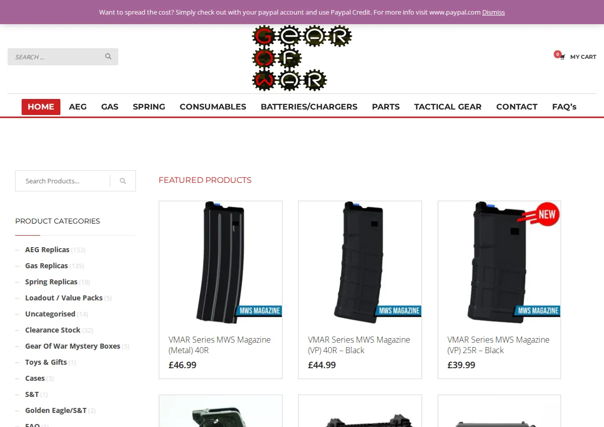 Store homepage