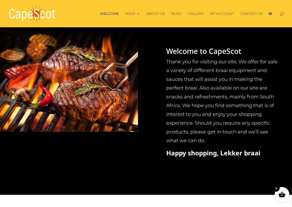 Store homepage