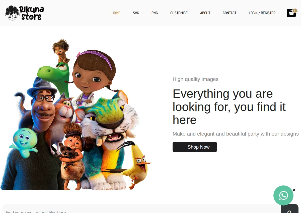 Store homepage