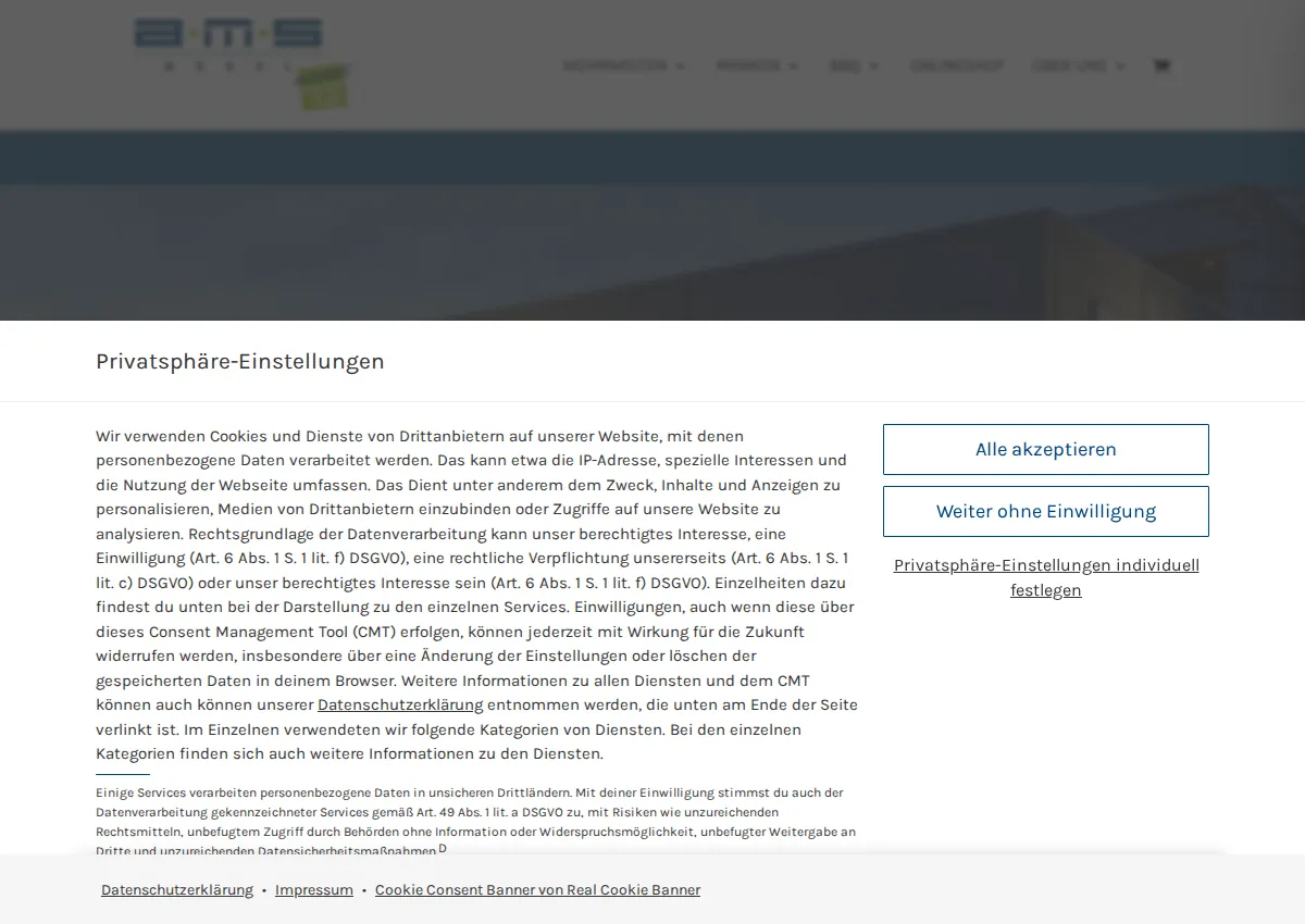 Store homepage